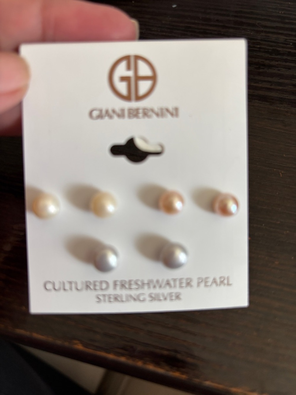 Giani Bernini Cultured Freshwater Pearl Stud Set - Cream, Pink, Silver